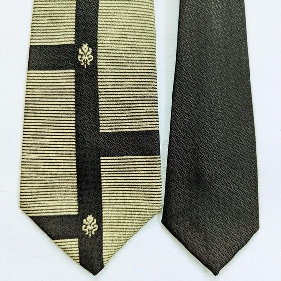 Brent Vintage Skinny 50's/60's Gold And Brown Skinny Necktie - Picture 6 of 9